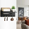 Rustic Wood Key Holder with Shelf Wall Mounted Decorative Key Rack And Mail Organizer 6 Key Hooks for Living Room Entrance 2