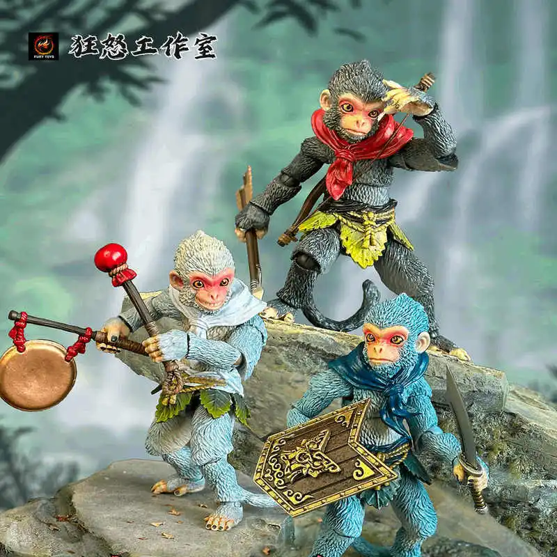 뉴 퓨리 토이즈 1/12 화국 산원숭이 액션 피규어 손오공 장 모델 키티 토이