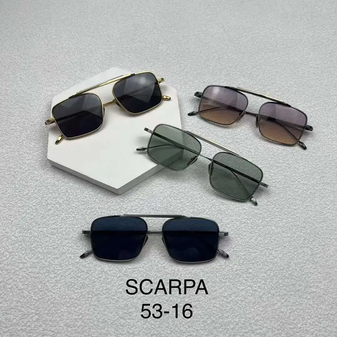 

Vintage Fashion JACQUES Sunglasses SCARPA Retro Rectangle Design IP Plating Alloy Frame TAC Lens Women Man AAA+ Original Quality