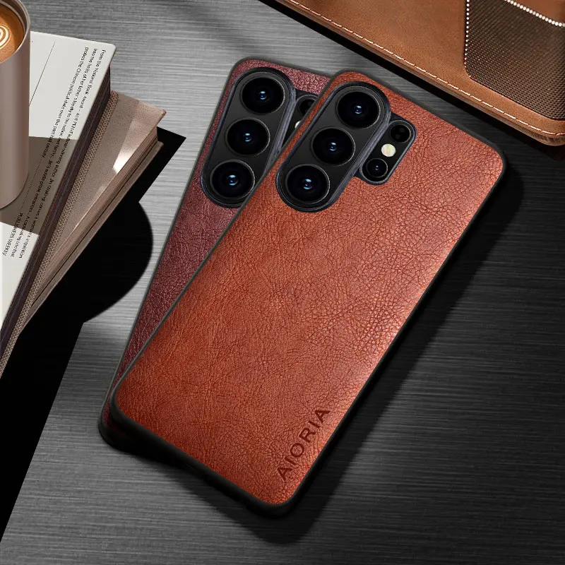 Stylish Classic Business Style Durable Premium PU Leather Phone Case Coque