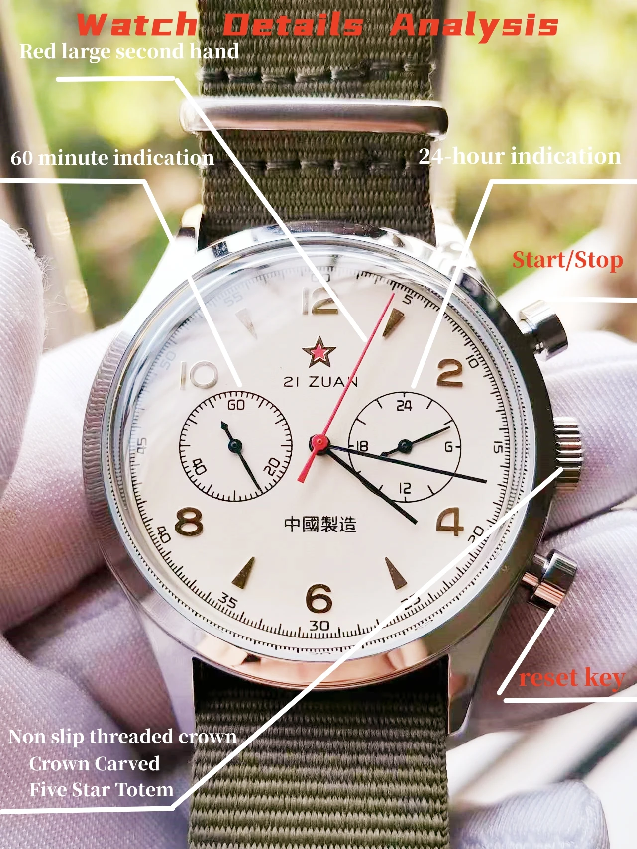1963 Watch Pilot Military Tough Guy Wristwatch Hollow Out Peculiar  Personality Dial Sports Men Timer Retro Domineering Man Clock