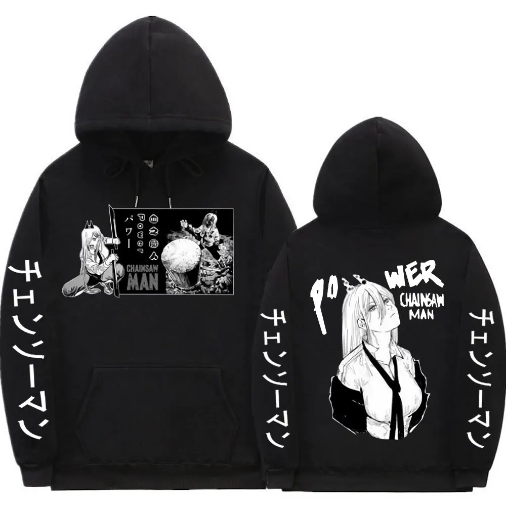 

Anime Chainsaw Man Hoodie Manga Denji Pochita Power Hoodies Men Women Casual Fashion Oversized Hooded Sweatshirts Streetwear