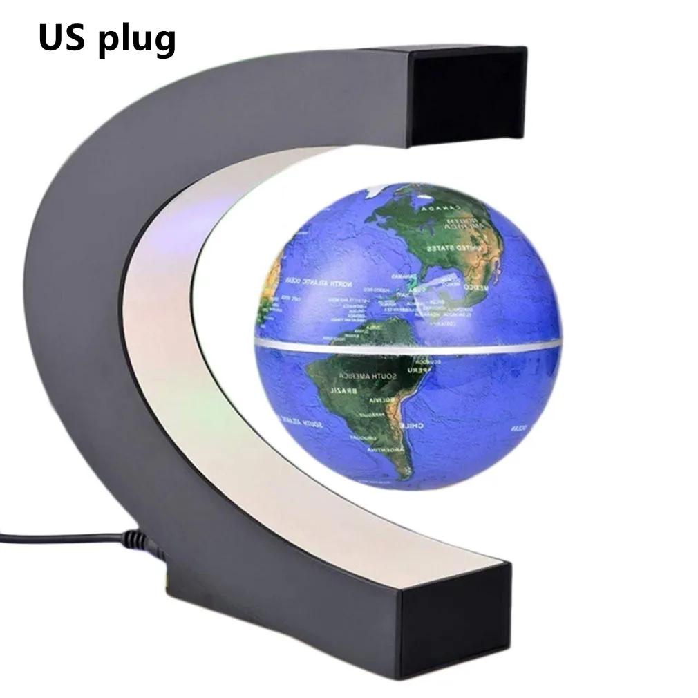 1pc Floating Magnetic Levitation Globe LED World Map Electronic Antigravity LampSchool Teaching Equipment Home Office Decoration 