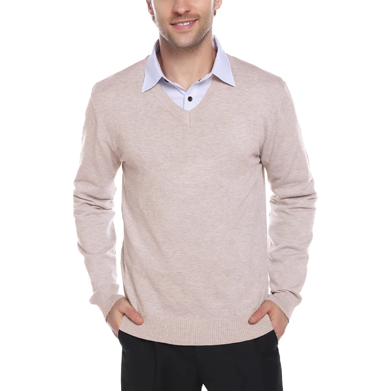 Animal Game Outdoor Mens Casual Sweater V Neck Pullover Lightweight Woolen Knit Men Sweater Slim Outwear Business Cold Blouse