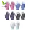 PU Fingers And Palms Gloves Printed Pink Nylon Work Non-Slip Household Labor Protection Gloves For Mechanic Construction 1pair 5