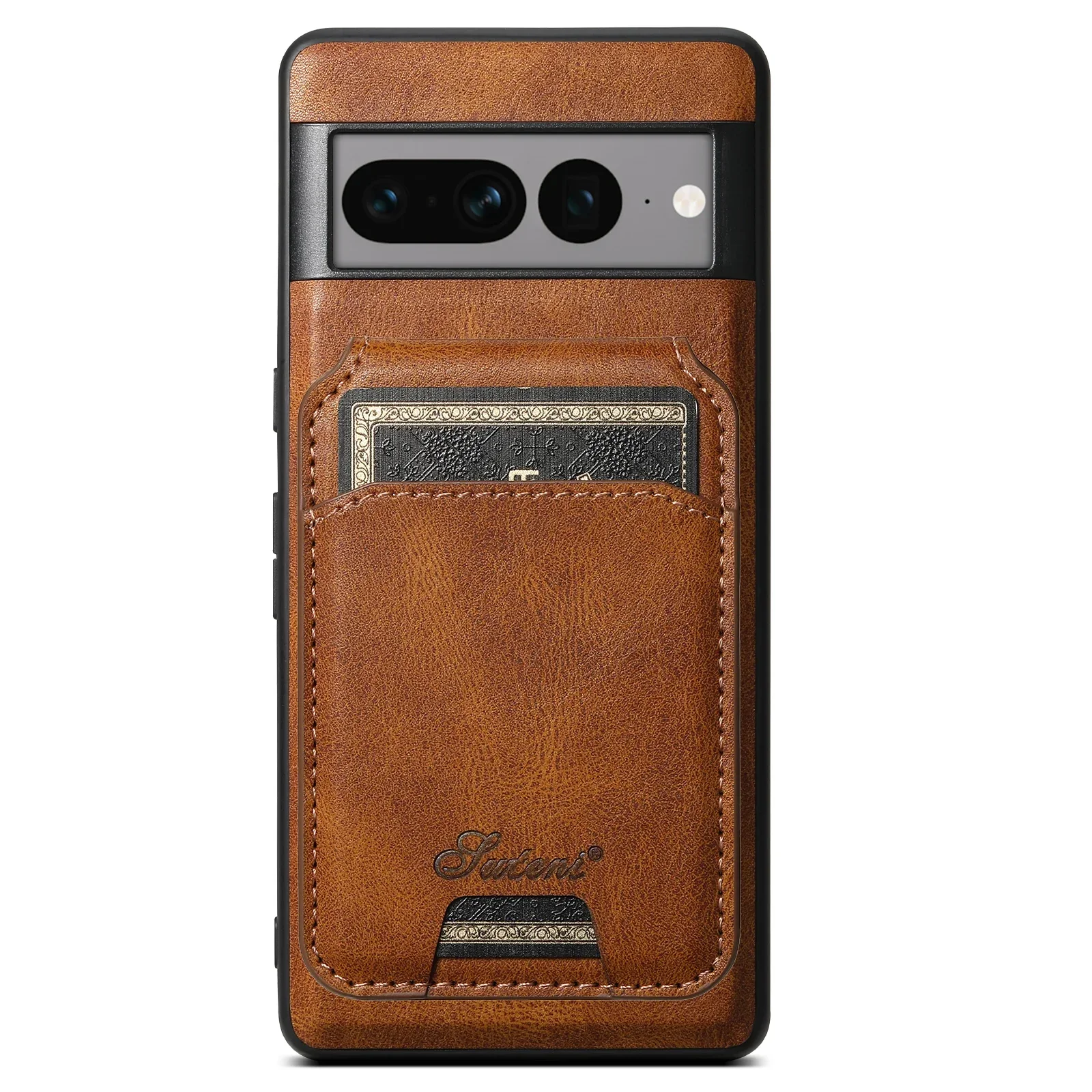 Dual Function Leather Wallet Case with MagSafe - Magnetic Phone Cover & Card Holder