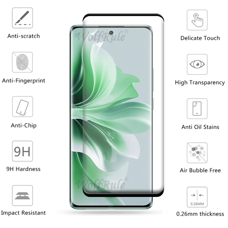 4-in-1 Tempered Glass Full Cover Screen & Lens Protector - 9H HD Curved Glass