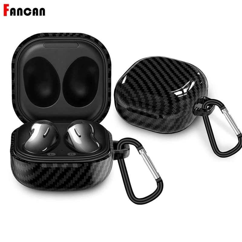 For Samsung Galaxy Buds Live Case Carbon Fiber With Keychain Pc Hard Shock Protection Luxury For For Samsung Galaxy Buds Live Case Carbon Fiber With Keychain Pc Hard Shock Protection Luxury For