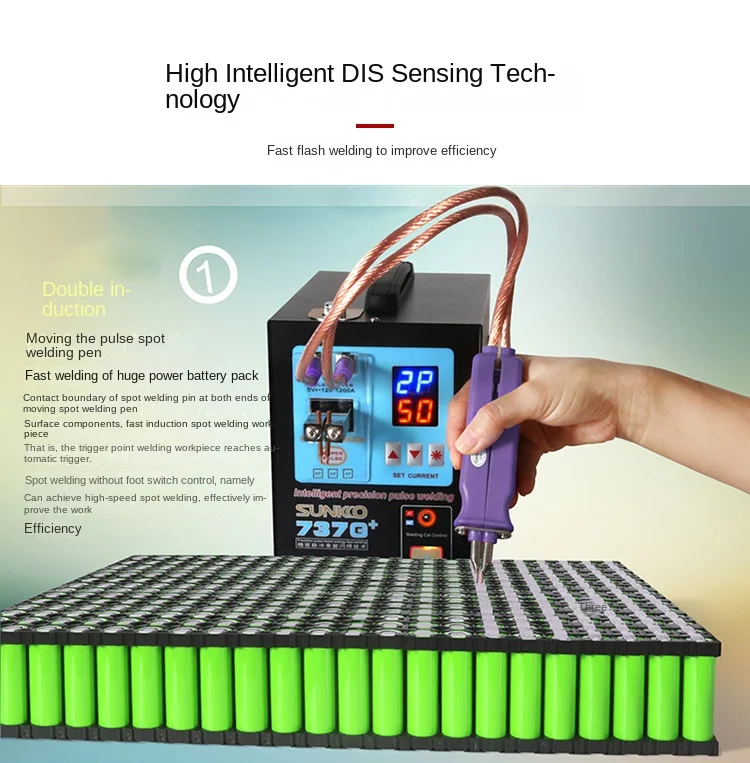 SUNKKO737G+ Intelligent Precision welding large-battery DIS inductive hand-held
