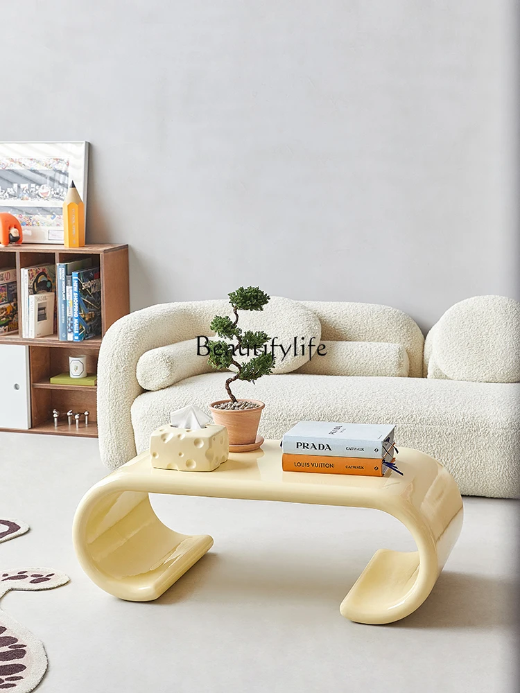 

Simple Cream Style Coffee Table Living Room Home Minimalist Low Table Small Apartment Tea Table Designer Model