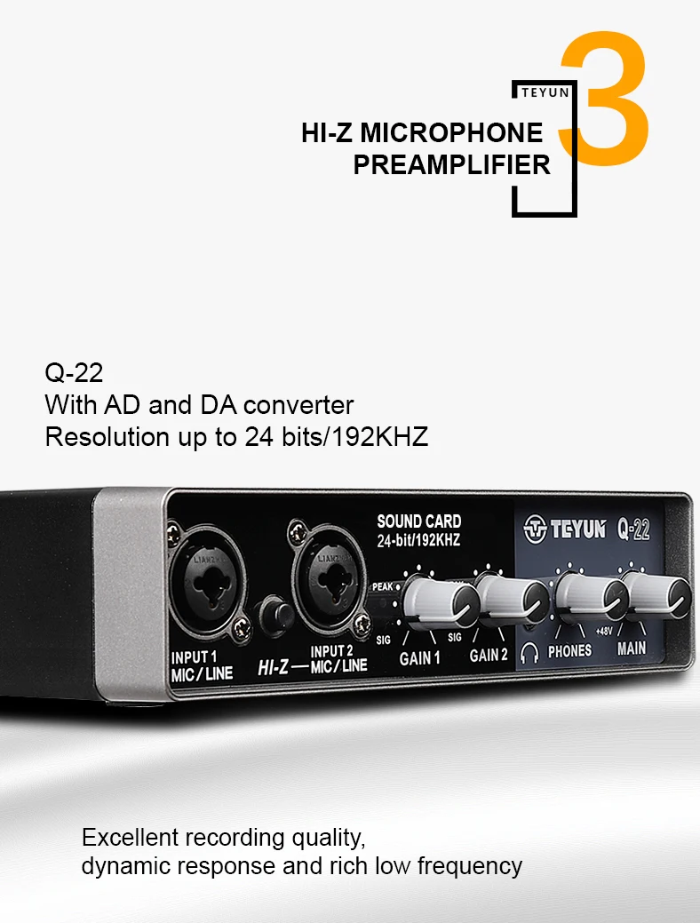 TEYUN Q-24 Q-22 Q-12 전문 사운드 카드 오디오 믹서 채널 모니터링 일렉트릭 기타 라이브 녹음 스튜디오 노래용
