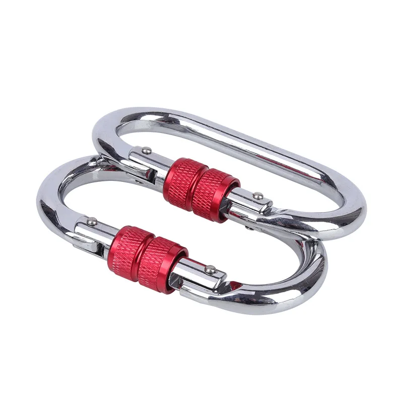 Oval Shape Screw Gate Locking Carabiner 25kN for Rock Climbing and Outdoor Yoga