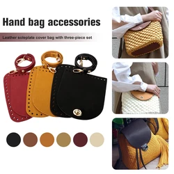 2 Styles Hand-Made Shoulder Bag Bottom Cover Straps Zine-Alloy Set Accessories DIY Needle Hook Fujibara Woven Bucket bag strap