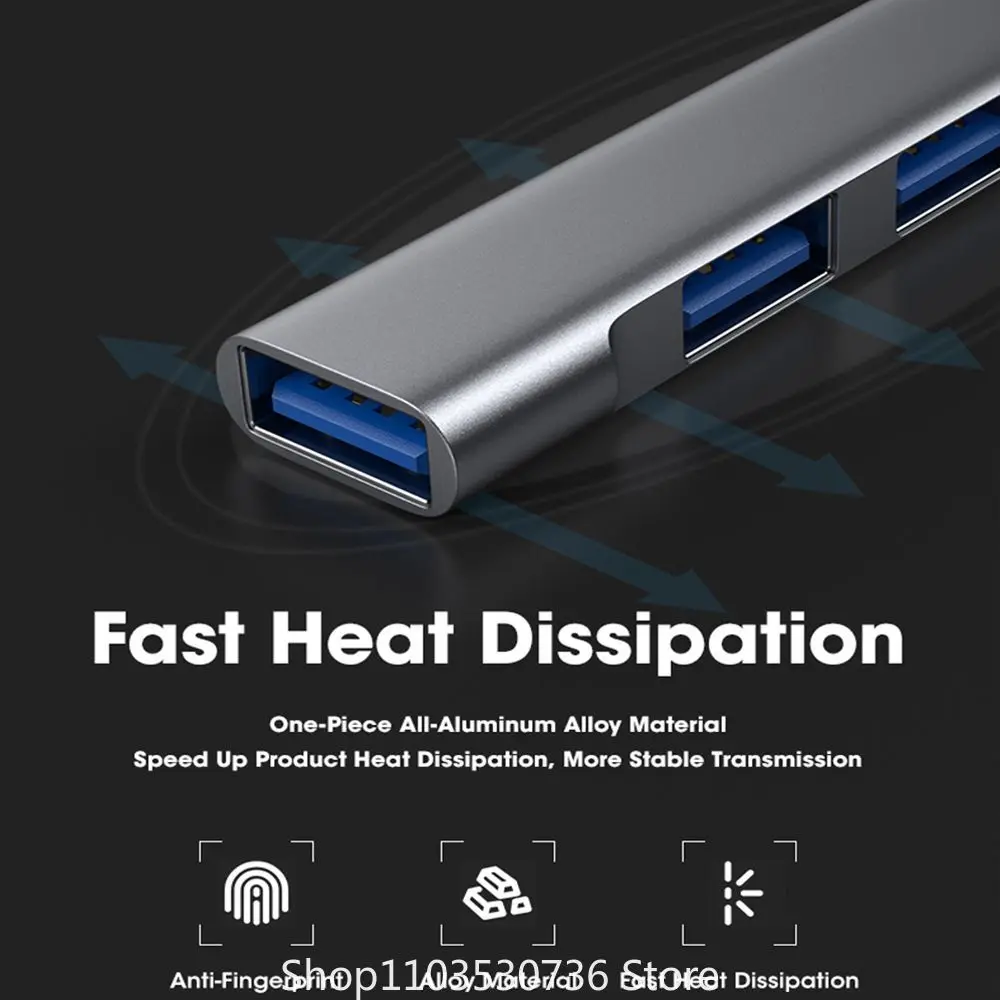 Universal 4 IN 1 USB-C HUB Aluminium Alloy High Speed Type-C Splitter Laptop PC OTG Adapter Computer For Xiaomi Accessories 4