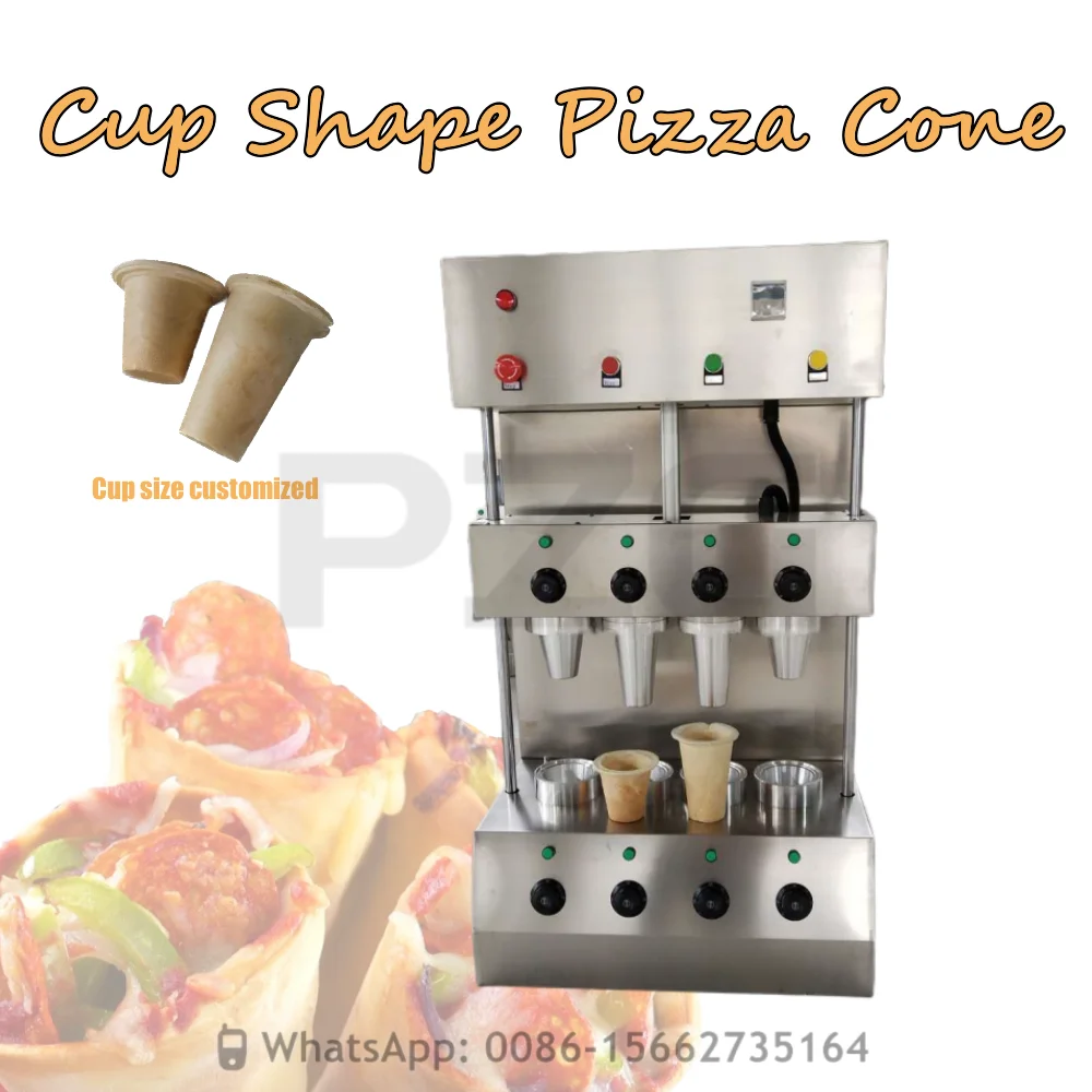 Professional 4 Moulds Snack Food Pizza Cone Pizza Cup Shape Cone Forming Making Machines