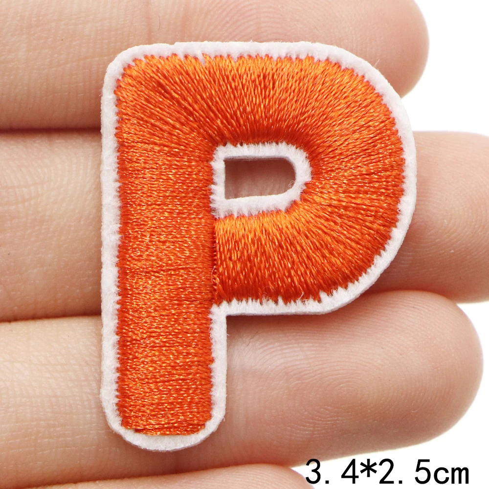 1pc kleine englische Alphabet Buchstaben Patches bügeln für Kleidung Stickerei Aufkleber Name Logo DIY Stoff Dekor Näh zubehör – Detail 19