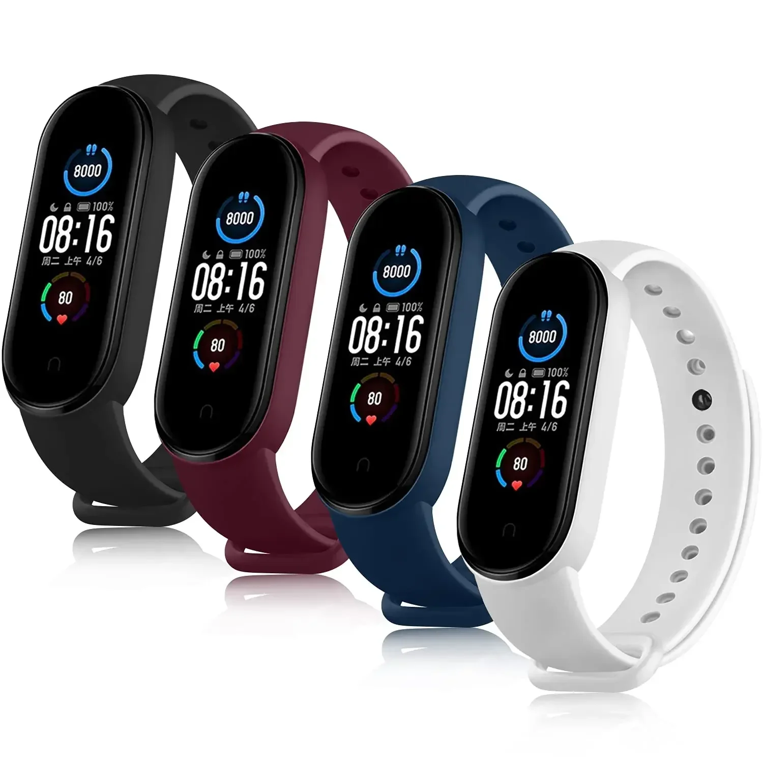 รูปสินค้า สายซิลิโคน Mi Band 4-7 คุณภาพดี ใส่สบาย ทนทาน