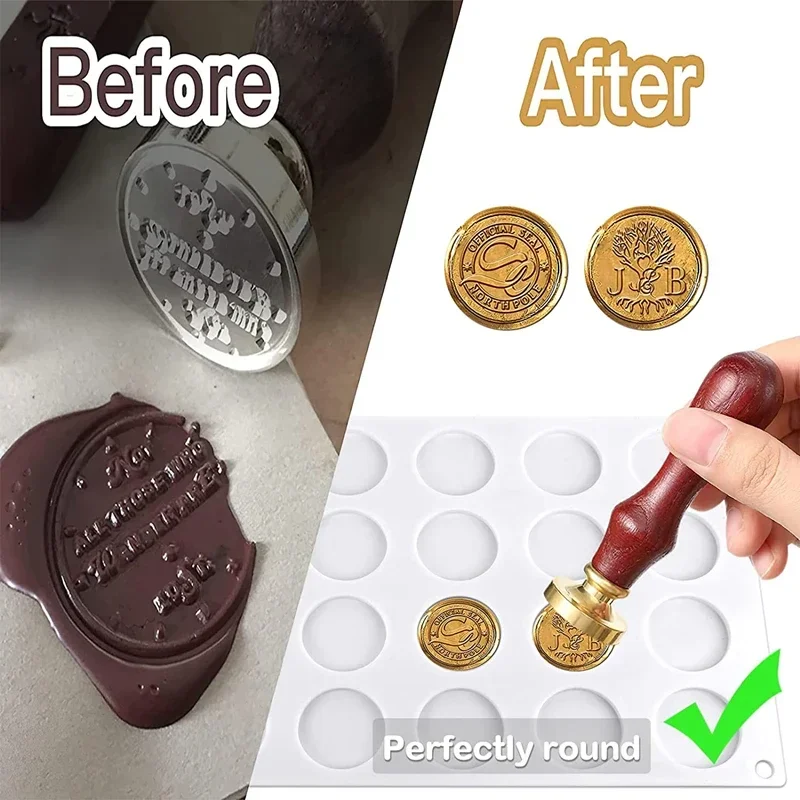 24 Cavity Wax Seal Stamp Mold Silicone Pad Mat DIY Craft Tool