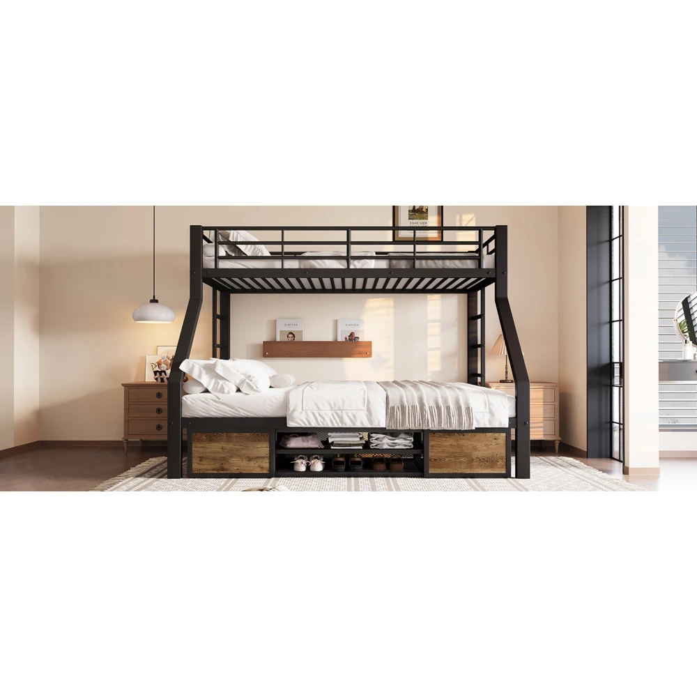 90 x 200 cm, 140 x 200 cm, Schlafzimmer-Etagenbett, mit Schuhschrank und Aufbewahrungsfächern, Sicherheitstüren, Leiter (ohne Matratze) – Detail 23