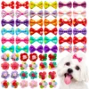 100PCS Pet Bowknots For Dogs and Cats Handmade Dog Bows With Rubber Bands Removable Dog Grooming Accessories Pet Supplies 1