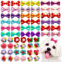 100PCS Pet Bowknots For Dogs and Cats Handmade Dog Bows With Rubber Bands Removable Dog Grooming Accessories Pet Supplies 1
