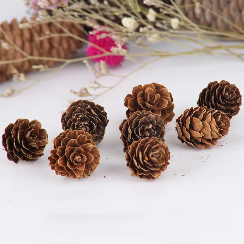 Natural Pine Cones Nuts Artificial Flower Pineapple Cones Fake