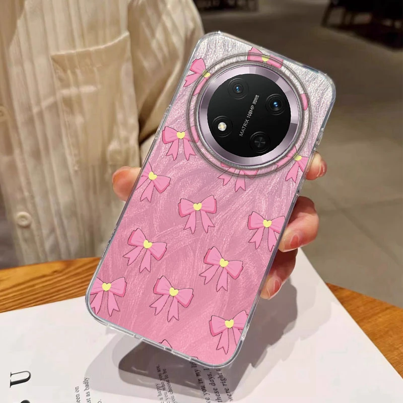 Luxury Laser Silver Bow Knot Shockproof Bumper Case with Gradient Butterfly Design