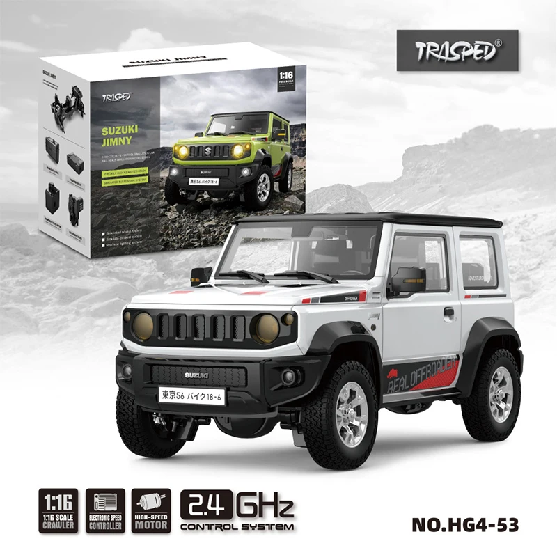 

Hg 1/16 Jimny Hg4-53 Simulation Model Lights Horn Smoke Rc Car Full Scale Off-road Climbing Rc Car No.hg4-53