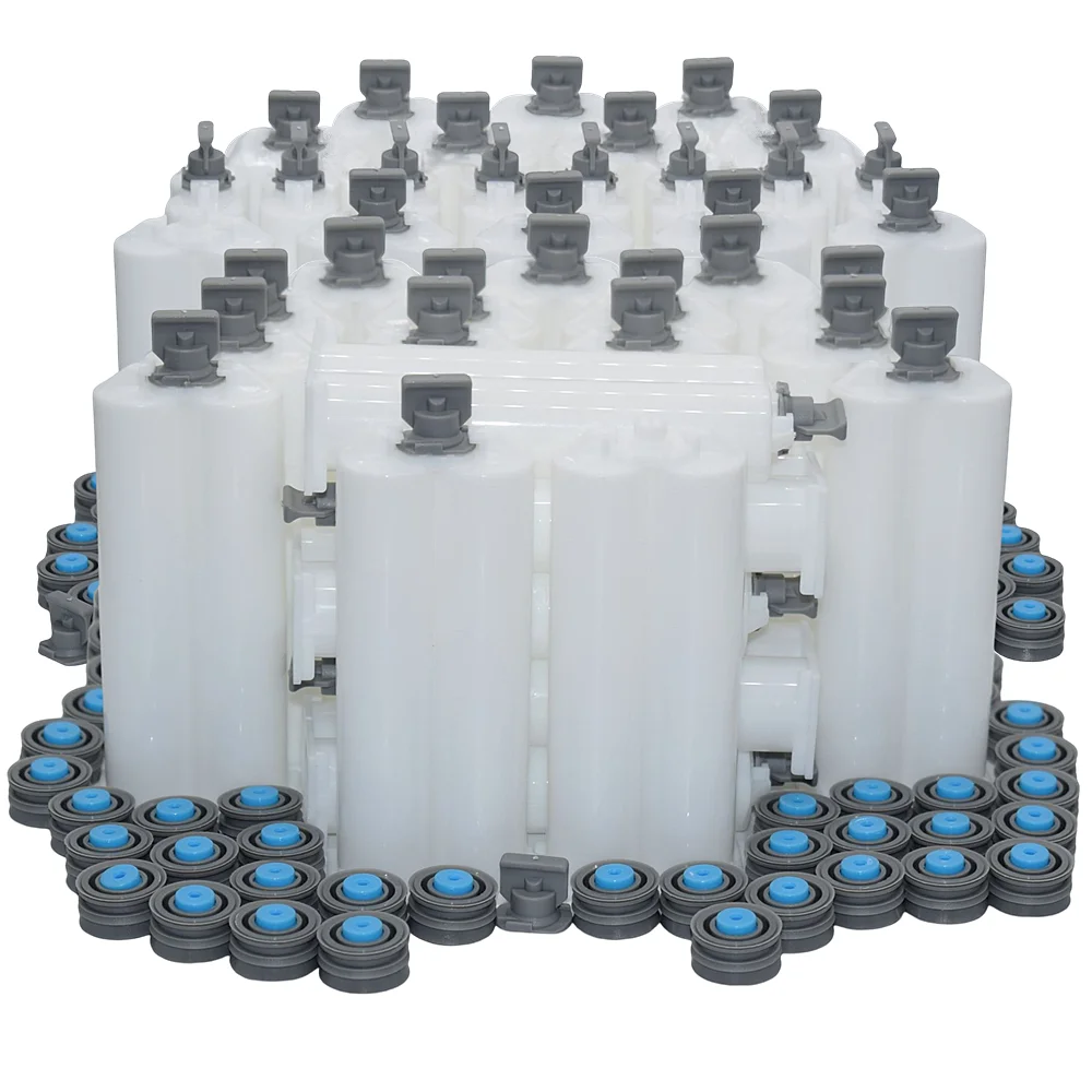 40pcs Empty Glue Tube 50ml Adhesive Cartridge 1:1 Dual-Barrel with Sealing Pistons for 50ml Adhesives Dispenser 1:1 AB Glue Guns 5 30 100 250pcs epoxy static mixing nozzle ab glue mixing tube adhesives mixer nozzle set for 50ml 1 1 cartridges adhesives