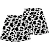 Black and White Cow Pattern 3D Board Shorts Trunks Summer Quick Dry Beach Swiming Shorts Men Fashon Short Pants Beach clothes 3