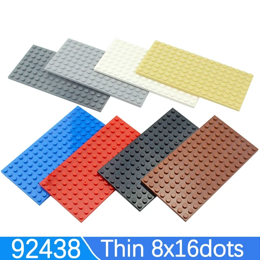 

6Pcs Thin Bricks Plate 92438 Figures 8x16 Dots DIY Building Blocks Educational Creative Assembles Particles Size Compatible Toys