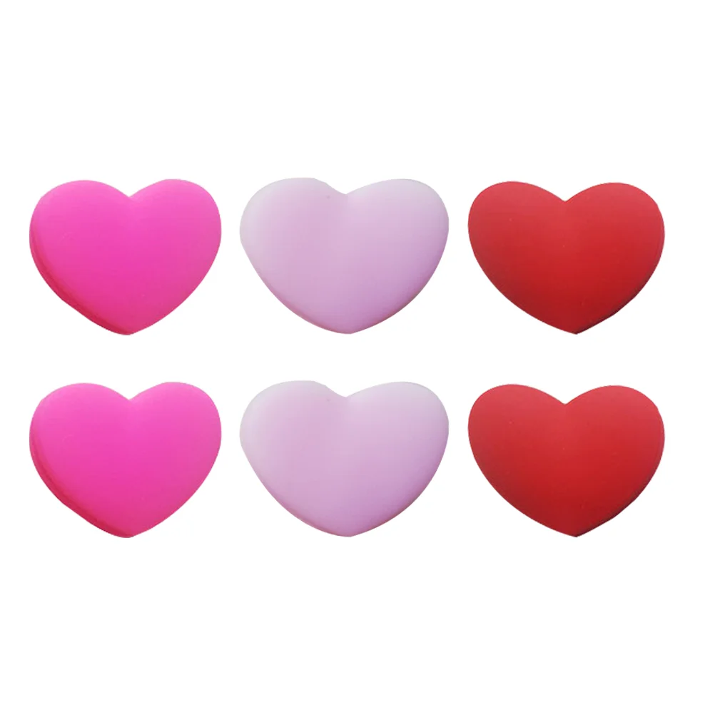 

6 Pcs Tennis Absorber Racket Silicone Shocking Racquet Dampener Fashion Heart-shaped Silica Gel Vibration