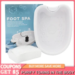 Detox Ionic Foot Spa With Basin Electric Mini FootBath Cleanse Footspa Vibrat Whirlpool Care Arrays Aqua Health Therapy