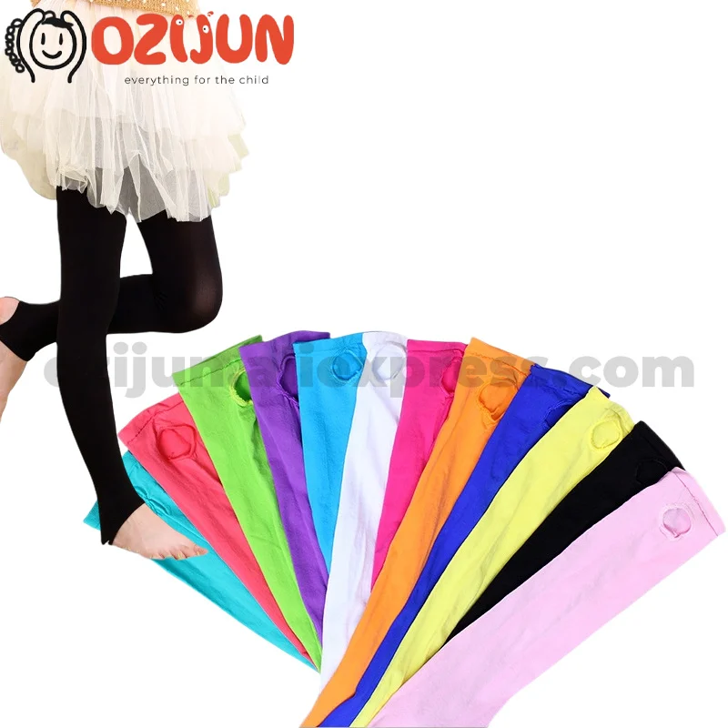 

10 Pairs Kid's Girl Colorful 80D Semi-opaque Nylon Footed Tights Children Adult Ballet Nylon Dance Stirrup Tights Stockings