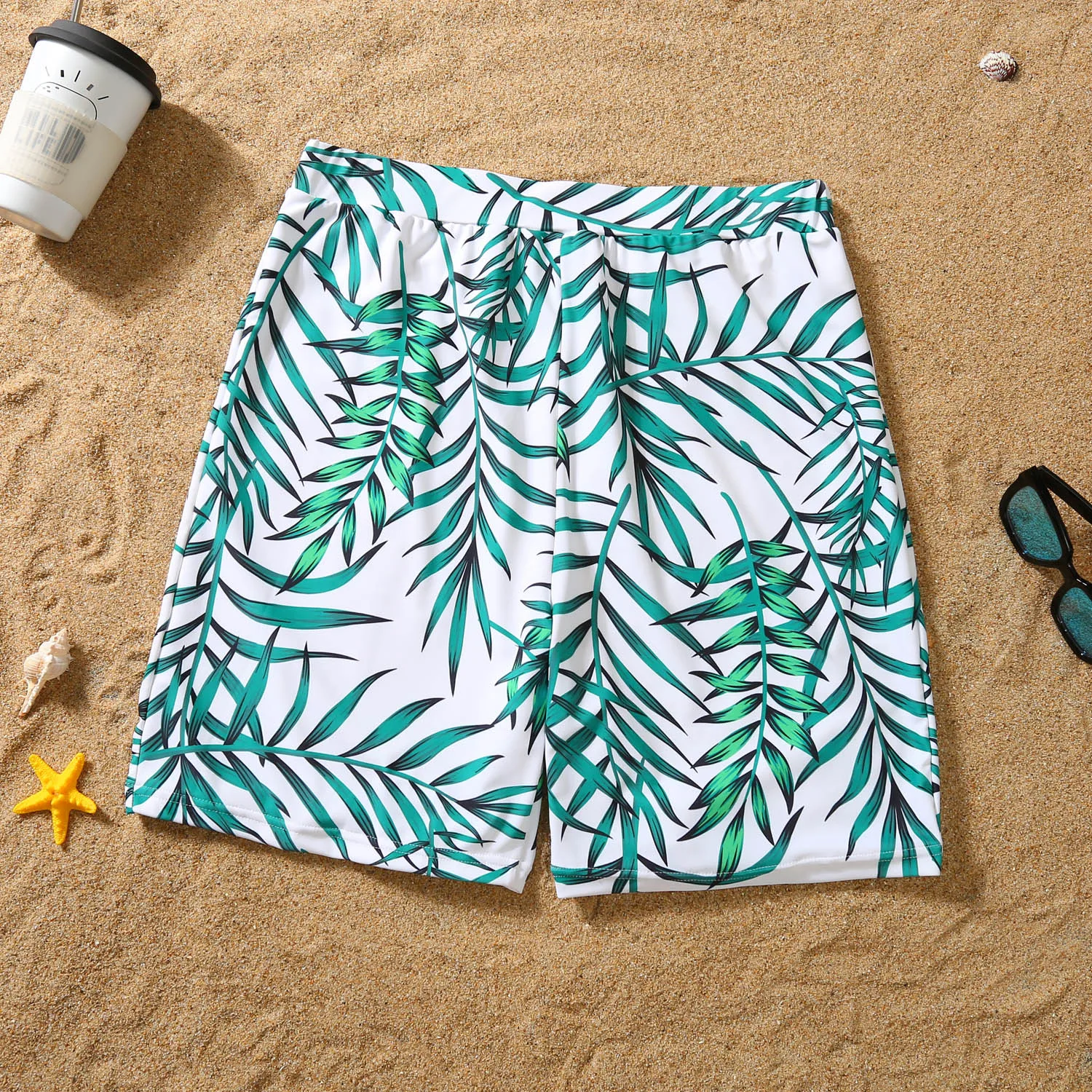 New Family Matching Outfits Leaf Printed Matching Swimsuit Family Look Floral Full Print Multi-color One-piece Matching Swimwear - 5