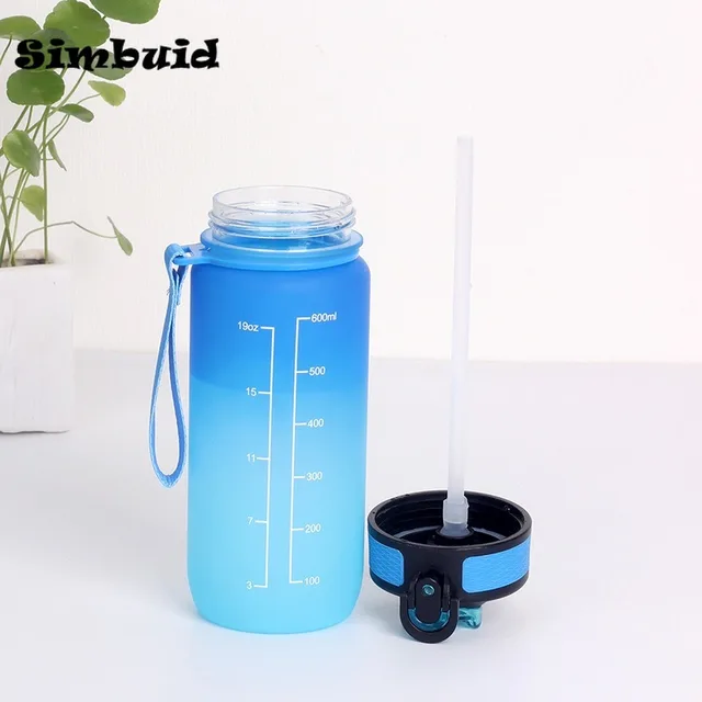 1pc 600ml Motivational Water Bottle Sports Water Cups Portable Drinking Cups Summer Drinkware For Outdoor Camping Hiking Fitness 6