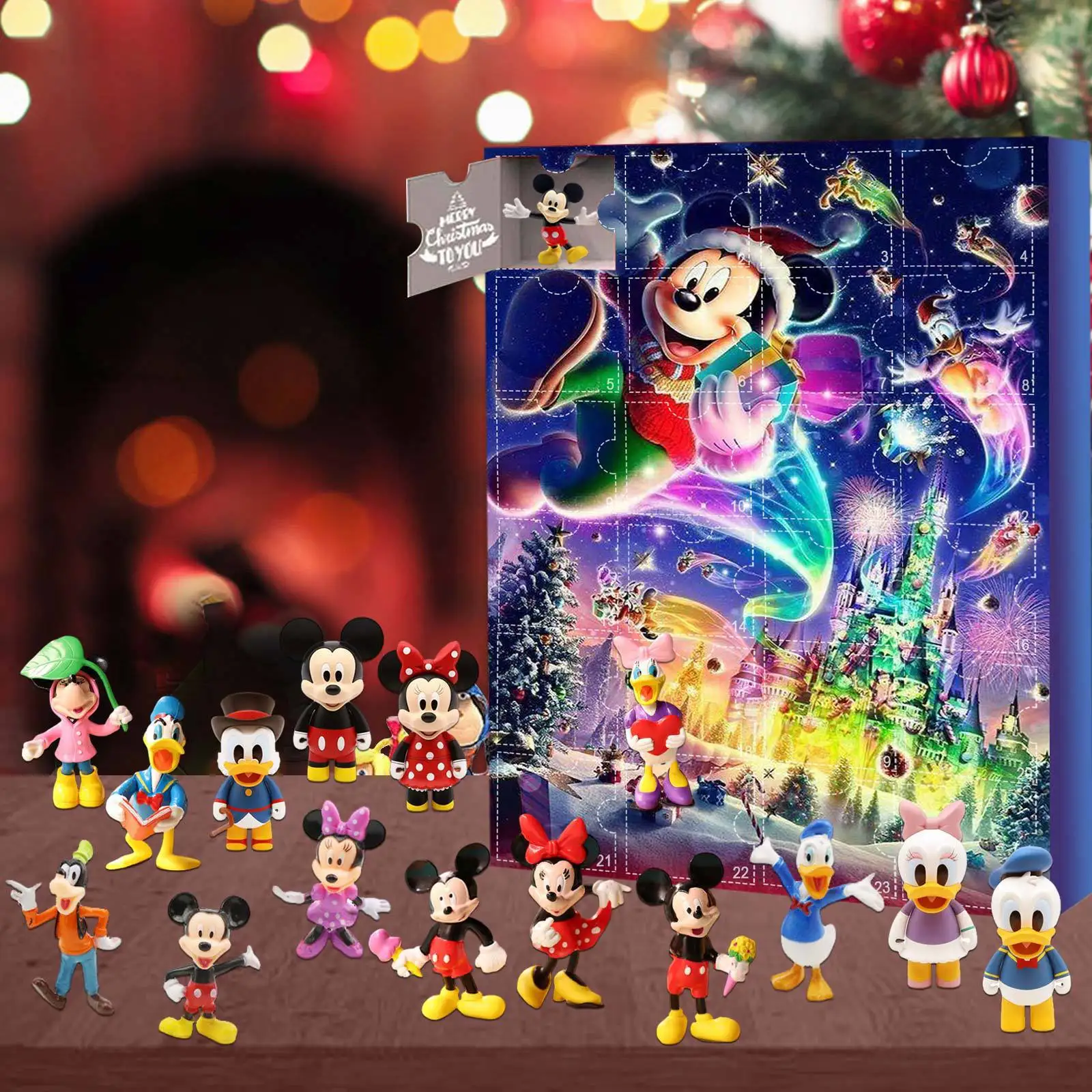 Cartoon Disney Christmas Advent Calendar Anime Figurine Model Dolls Xmas Countdown Decoration Gifts Halloween Kid Girl Toys Gift