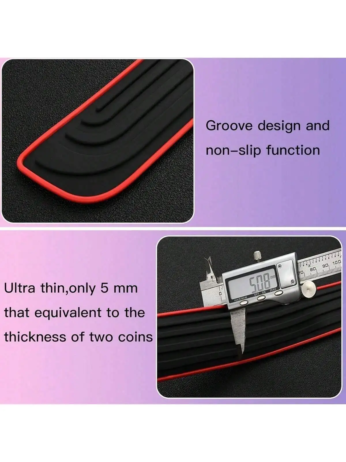Black Rubber Door Sill Guards 4-Piece Set - Durable, Scratch-Resistant, Dust-Proof