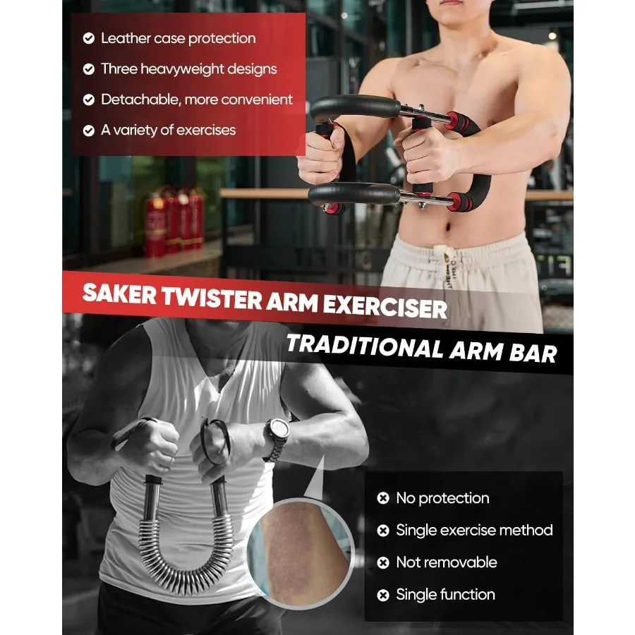 Twister Arm Trainer, PowerTwist Arm Trainer, Adjustable Forearm Strengthener, Arm Exercise Equipment, Chest Workout Equipment, P