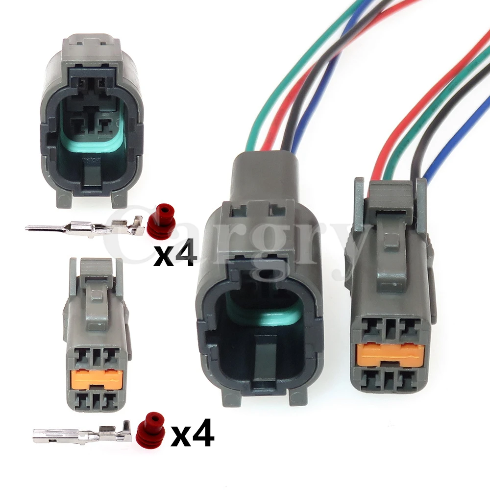 1 Set 4P 7222-7740-40 7123-7740-40 PB011-04327 PB015-04320 Car Waterproof Socket Car Starter Electric Wire Connector 1 set 6p 7122 6060 7123 6060 car starter motormeter unsealed connector instrument high current electric wiring socket