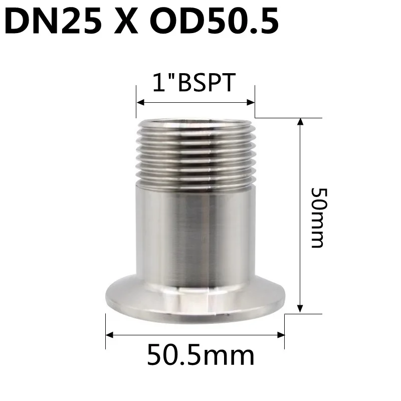 1/2 3/4 1 BSPT Female Male x 1.5 2 2.5 Tri Clamp SUS 304 Stainless Steel Sanitary Coupling Fitting Home Brewing Beer (BSPT Female, SS304 50.5MM_3/4