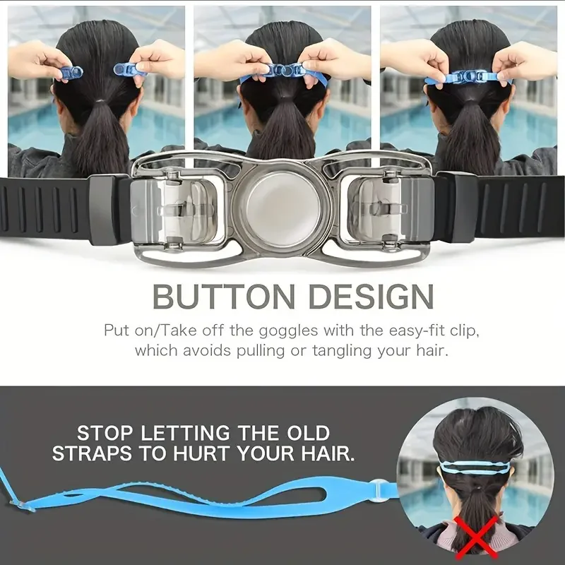 1pc Large Frame Swimming Goggles With Earplugs, Waterproof Anti-fog Adult Swimming Glasses, Swim Eyewear