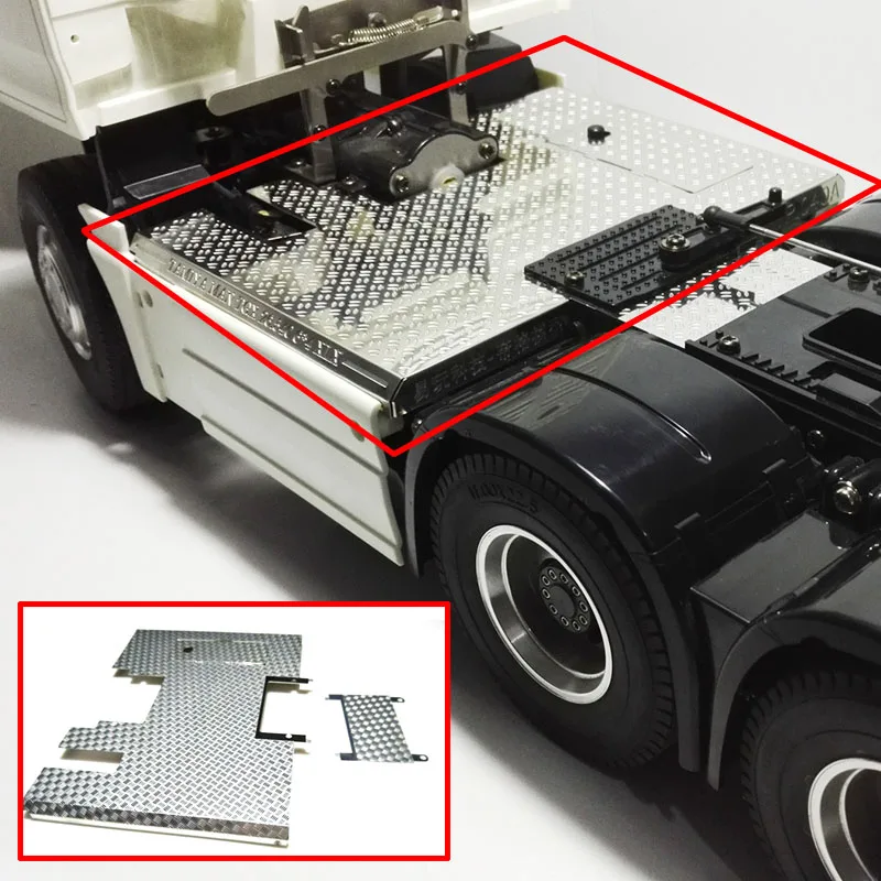 

Man Three Axis Four Stripes Large Skid Plate for 1/14 Tamiya RC Truck Trailer Tipper Actros Volvo MAN DIY Parts Car Accessories