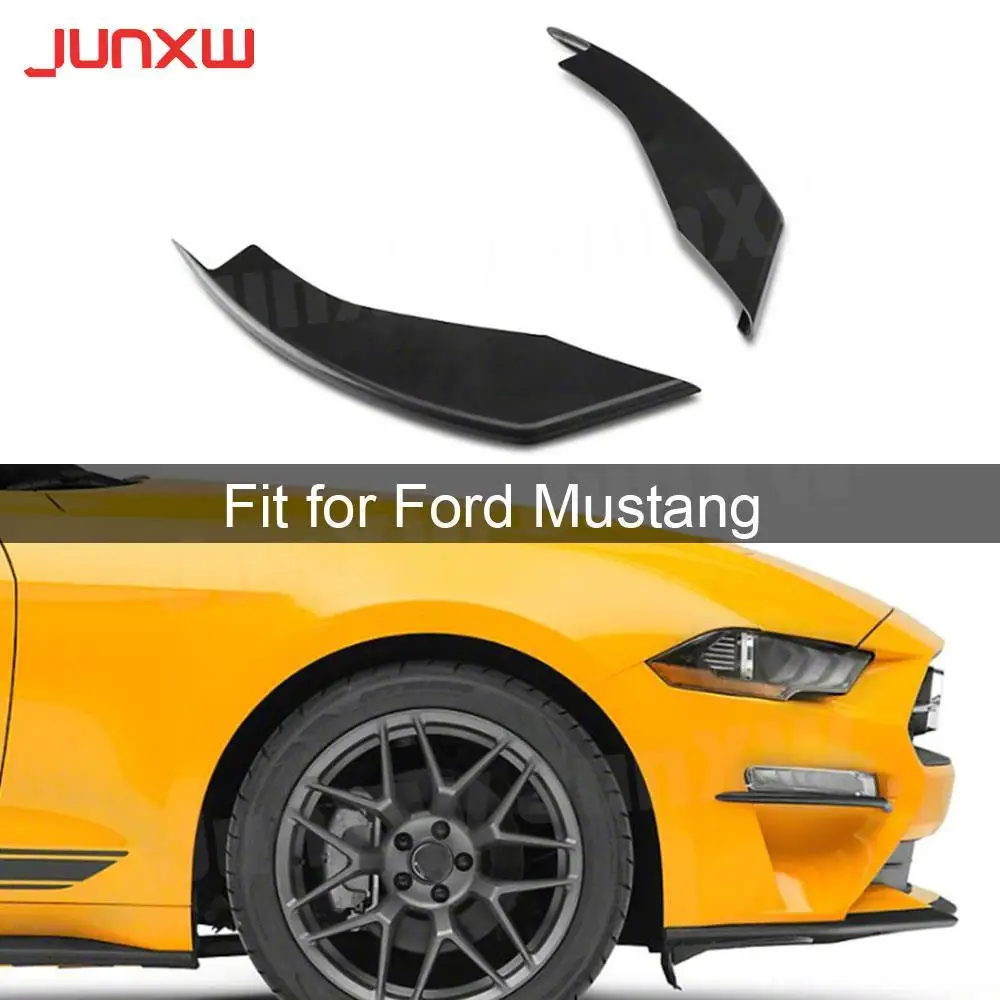 

2pcs For Ford Mustang Coupe 2 Door 2018 - 2020 Front Fog Lamp Fins Splitters Trim Canards Fins Cover MP Style