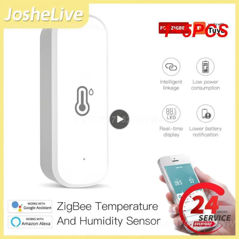 

1~5PCS Tuya / WiFi Smart Temperature Humidity Sensor Indoor Hygrometer APP Remote Monitor Var Smart Life Works With Alexa