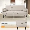 70" Beige Comfy Loveseat Sofa, with Removable Washable Cover, High Density Foam Cushions, Easy to Assemble Children's Sofas 3