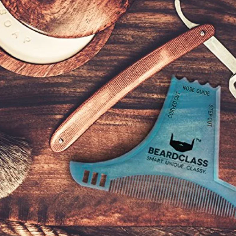 Men Beard Shaping Styling Template Beard Hair Combs Men Shaving Tools Hair Trim Template Barber Comb Style Brush