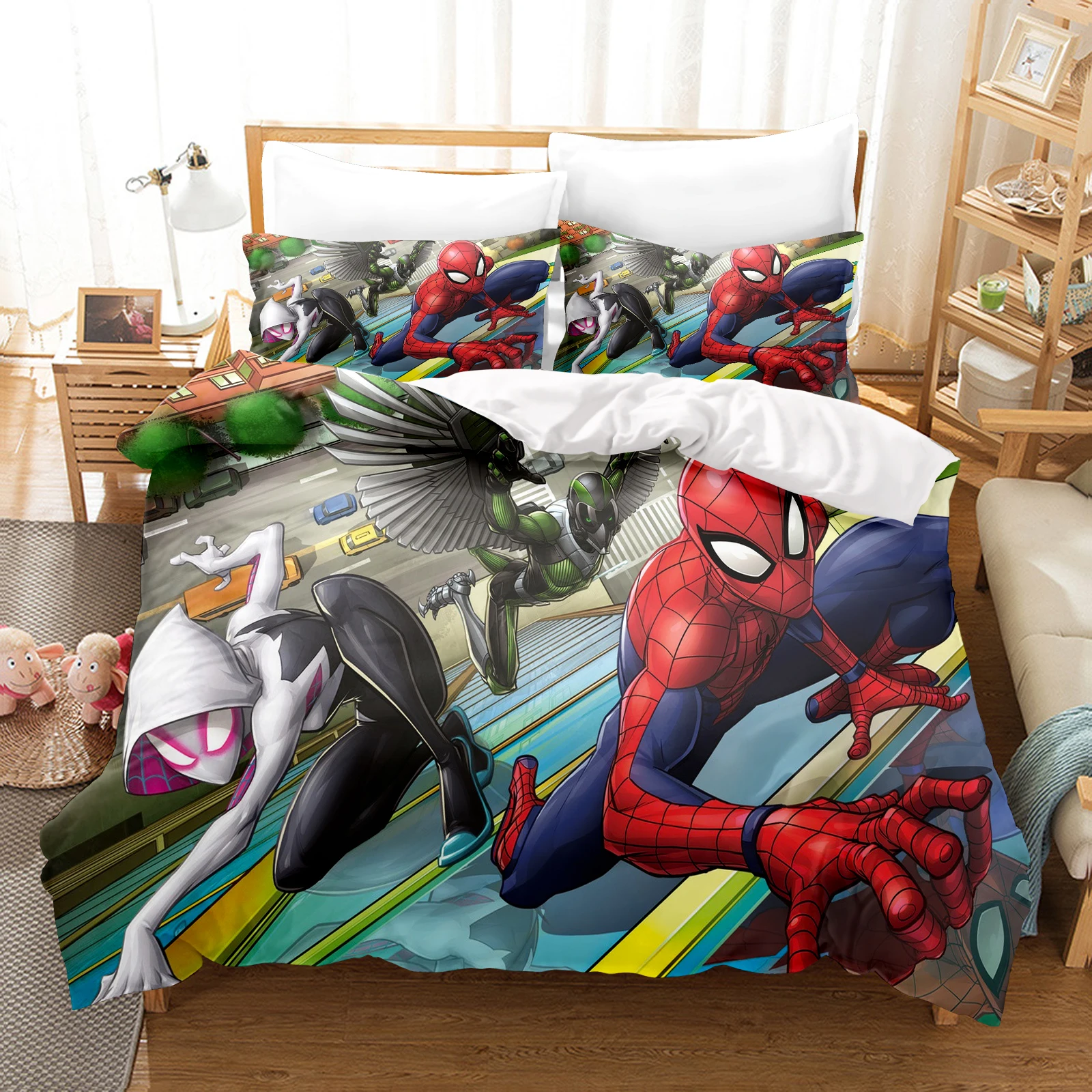 Spider-Man Duvet Cover Set Bedding Suitable For Children And