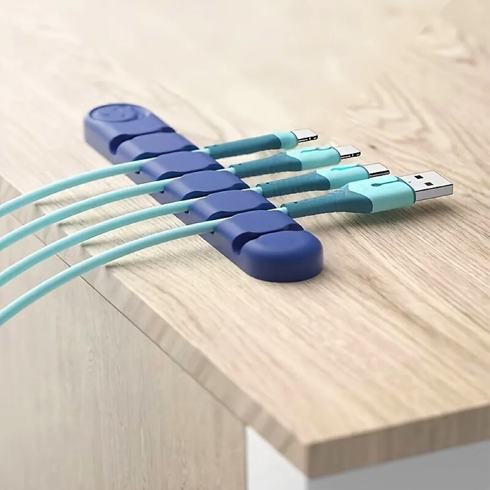 Cable Organizer Silicone USB Data Cable Desktop Management Cable Silicone Clips For Mouse Headphone Earphone Car Wire Holder 6