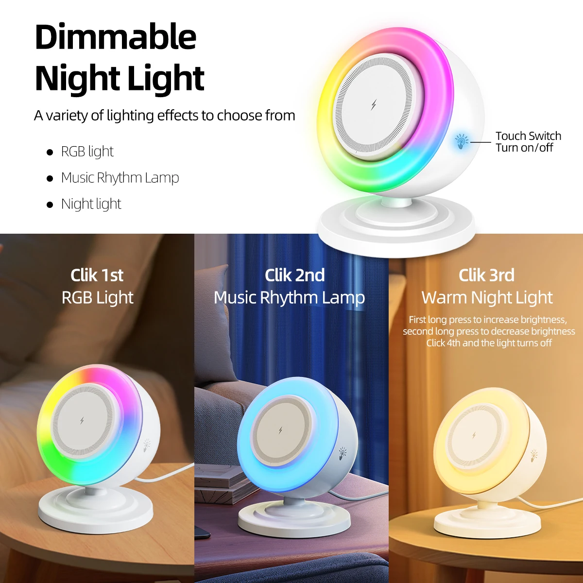 RGB Magnetic Wireless Charger Phone Holder Bluetooth Speaker For Magsafe iPhone 17 16 15 14 13 12 Pro Max Fast Charging Station